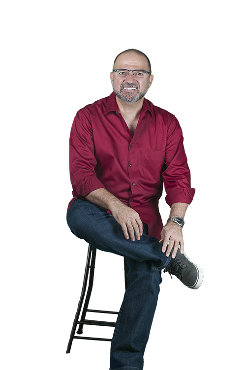 Robert Martinez, seated